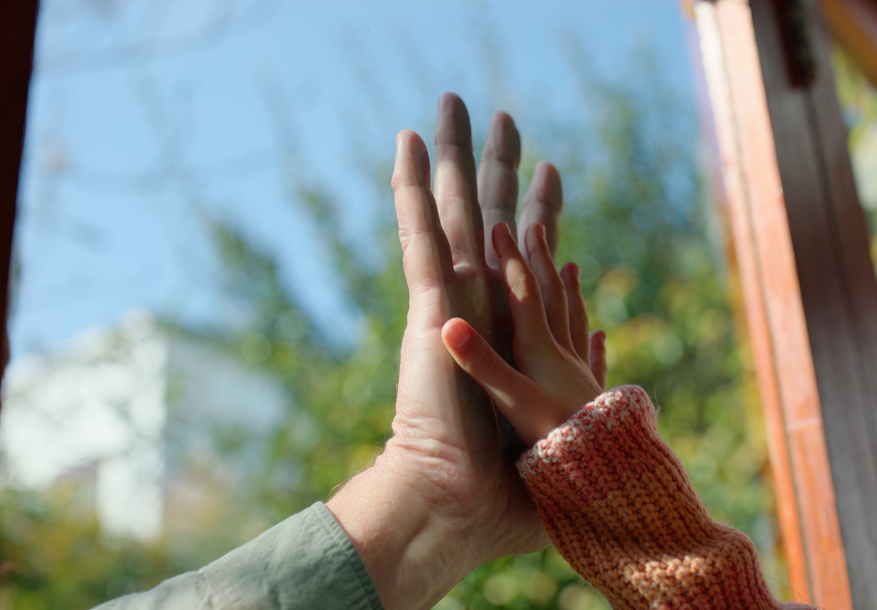 Child Custody. Child and Father Hands together.