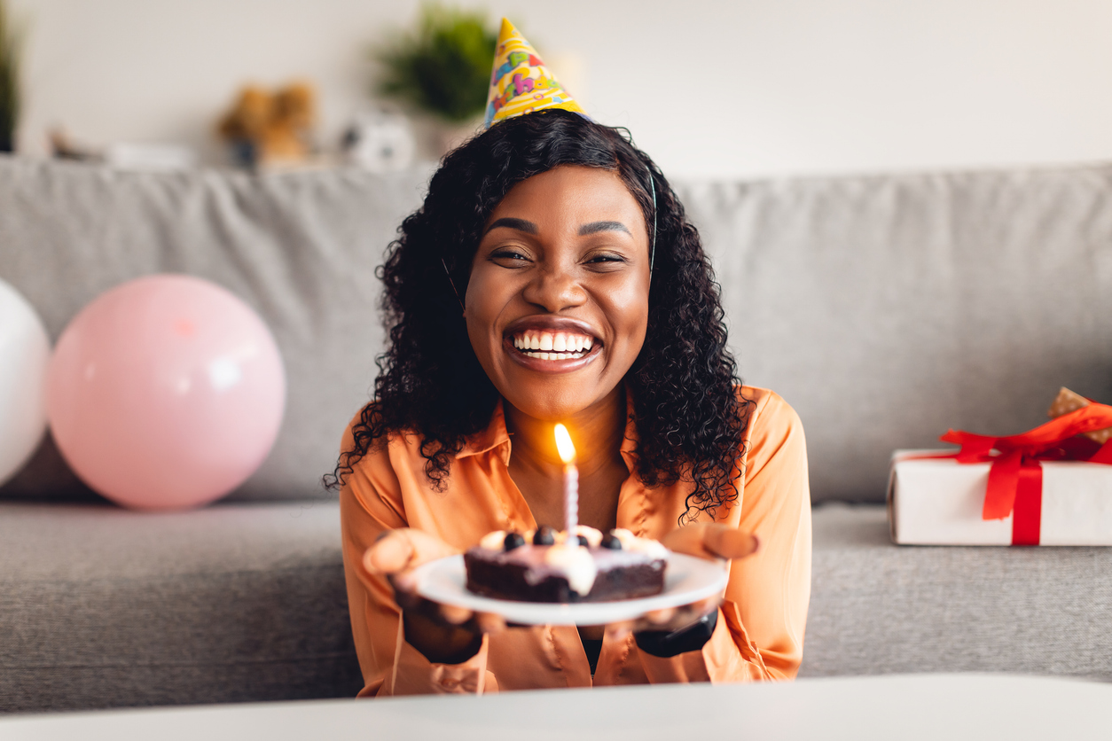Celebrating You - Woman Holding Cake